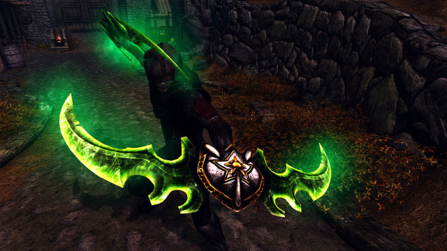 Green dragon glowing wings shield free wallpaper - medium preview image