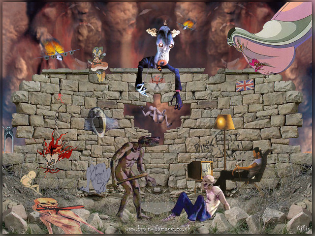 Man woman stone wall cow free wallpaper - medium preview image