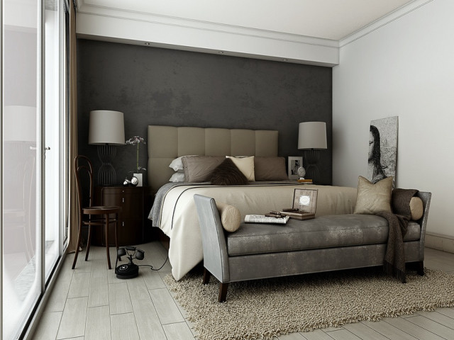 Bed chair window view modern free wallpaper - medium preview image