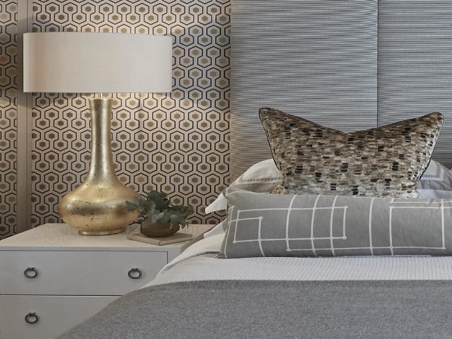 Bed white gold pillow lamp free wallpaper - medium preview image