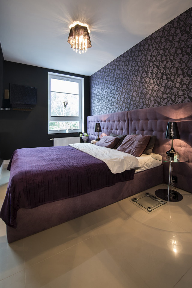 Purple bed chandelier window flowered free wallpaper - medium preview image