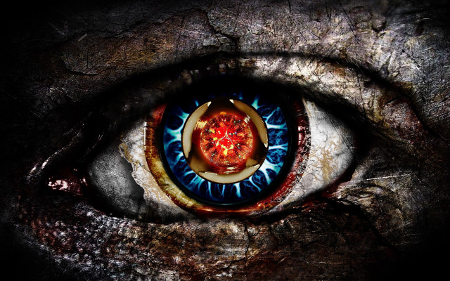 Blue red eye red yellow free wallpaper - medium preview image