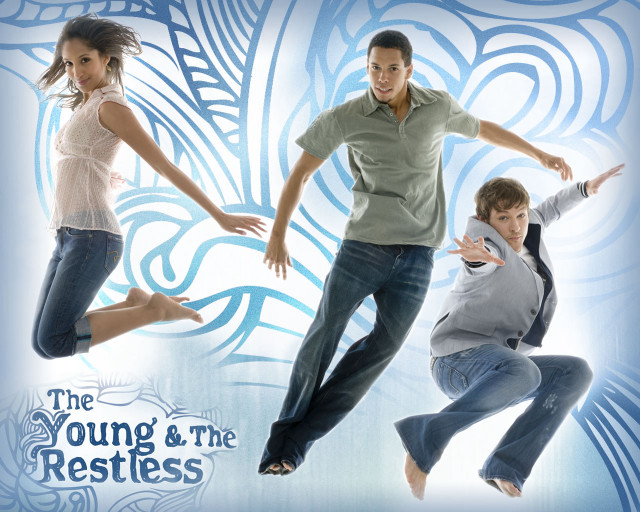 Man woman jumping arms outstretched free wallpaper - medium preview image
