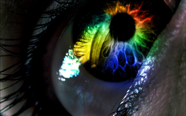 Rainbow iris macro fire planet free wallpaper - medium preview image