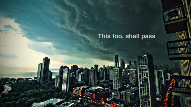 City skyline dark sky message free wallpaper - medium preview image