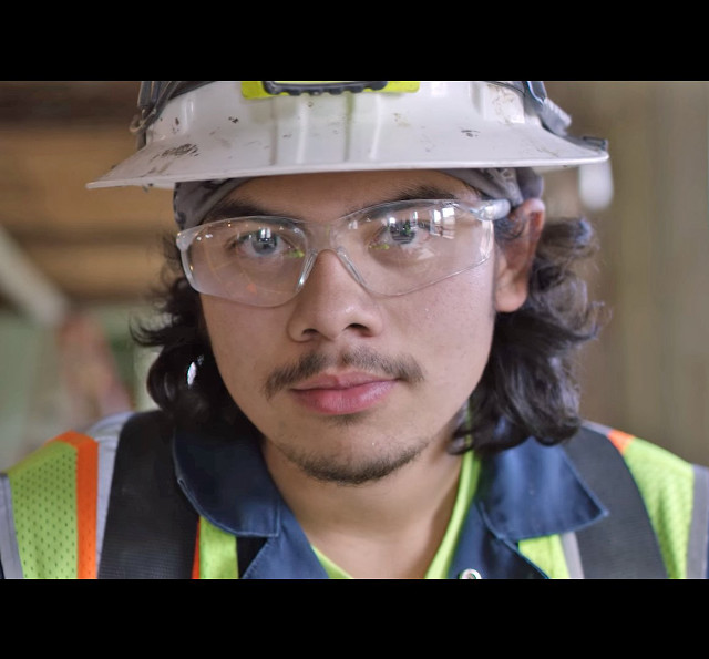 Man hard hat glasses construction free wallpaper - medium preview image