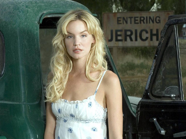 Woman green truck white dress free wallpaper - medium preview image