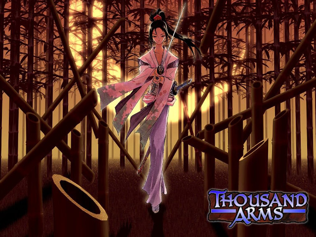 Woman pink dress sword forest free wallpaper - medium preview image