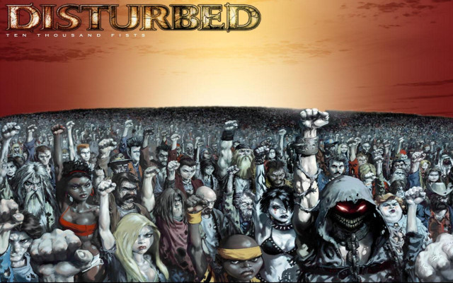 Crowd hands red sky disturbed free wallpaper - medium preview image