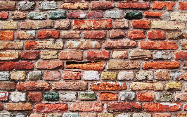 Brick wall red green pattern free wallpaper - medium preview image