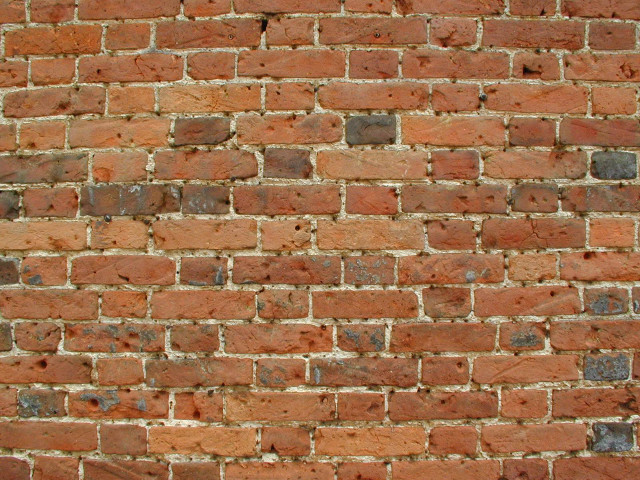 Red brick wall white clock free wallpaper - medium preview image