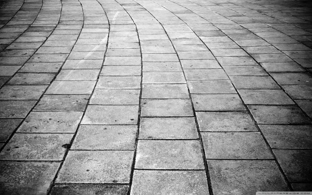 Black white brick walkway bench free wallpaper - medium preview image