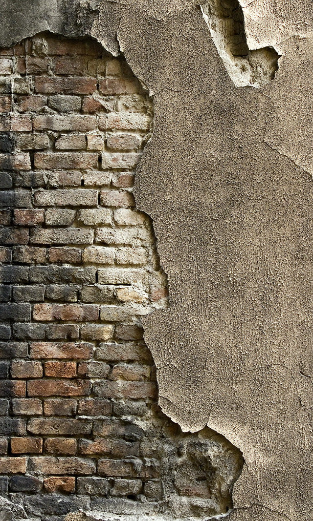 Brick wall hole clock background free wallpaper - medium preview image