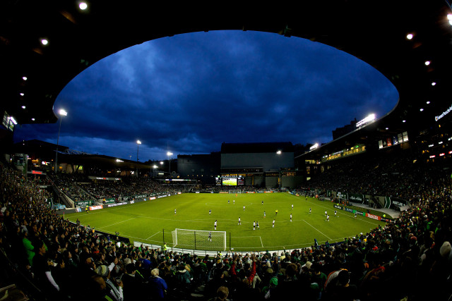 Soccer field night crowd sky free wallpaper - medium preview image
