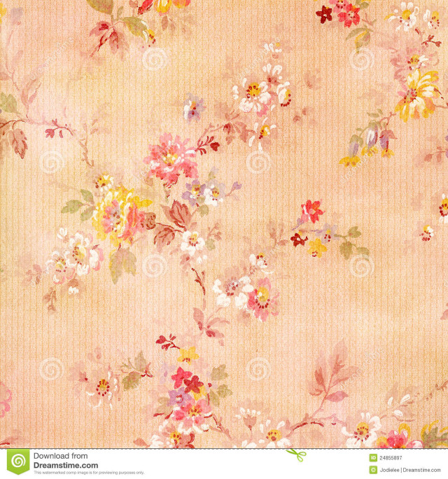 Floral wallpaper beige background pink free wallpaper - medium preview image