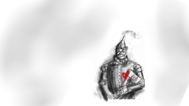 Man suit heart cigarette drawing free wallpaper - medium preview image