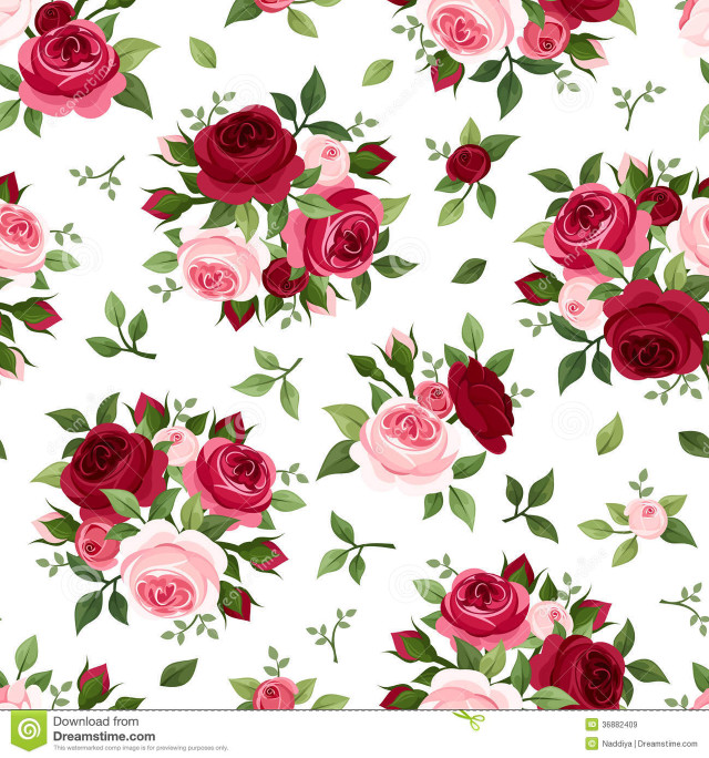 Floral roses pink red white free wallpaper - medium preview image