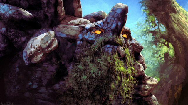 Monster yellow eyes tree blue free wallpaper - medium preview image