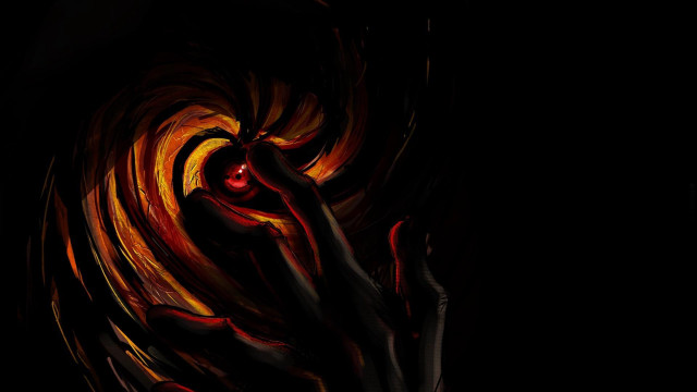 Hand red eye black background free wallpaper - medium preview image