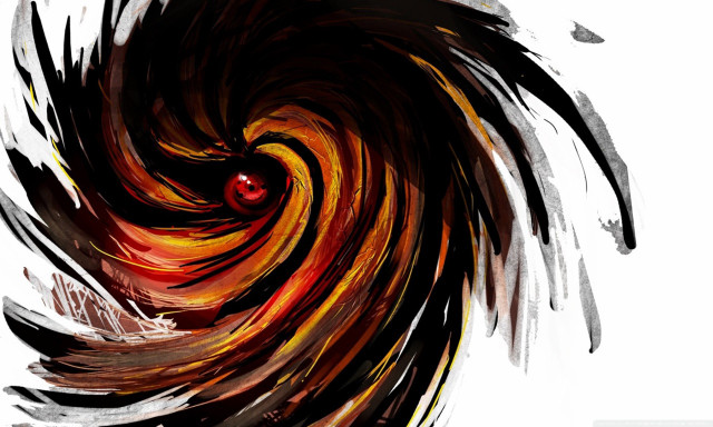 Red eye black yellow swirl free wallpaper - medium preview image
