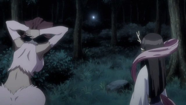 Women woods night backturned camera free wallpaper - medium preview image