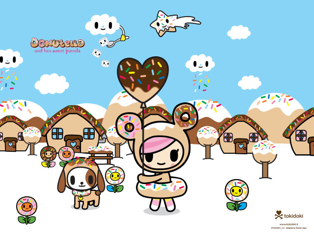 Cartoon character donut shop dog free wallpaper - medium preview image