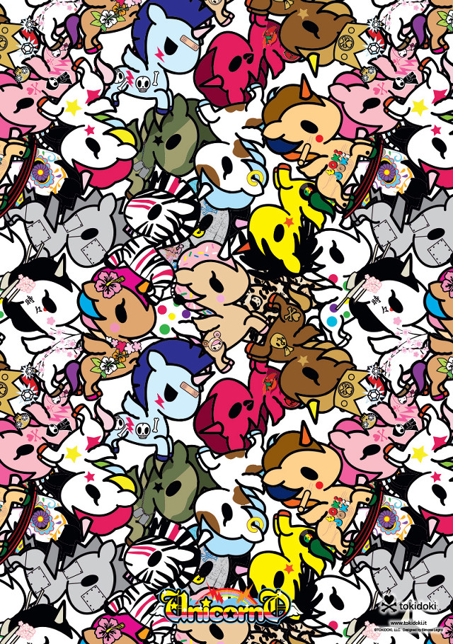 Cartoon characters colorful shapes puzzle free wallpaper - medium preview image