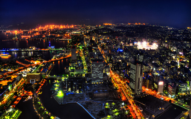 City night lights river bridge #2 free wallpaper - medium preview image