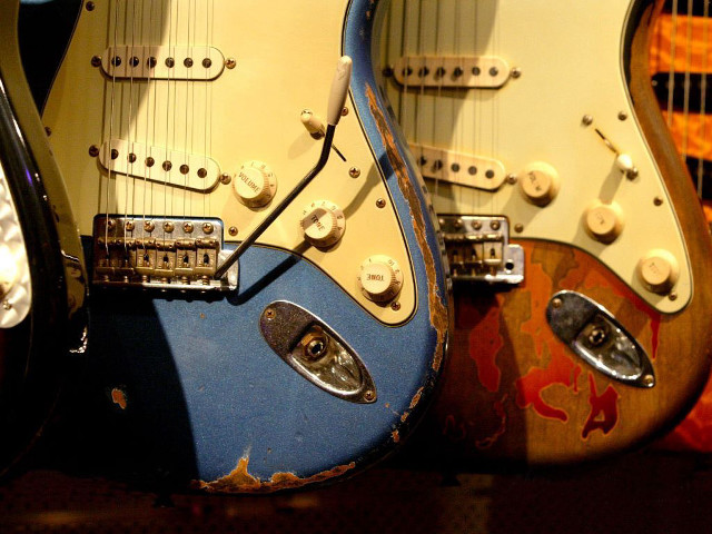 Guitars table background foreground group free wallpaper - medium preview image