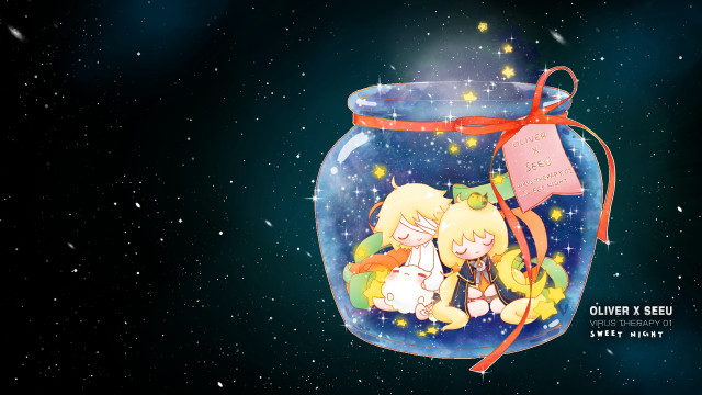 Glass jar cartoon character red free wallpaper - medium preview image