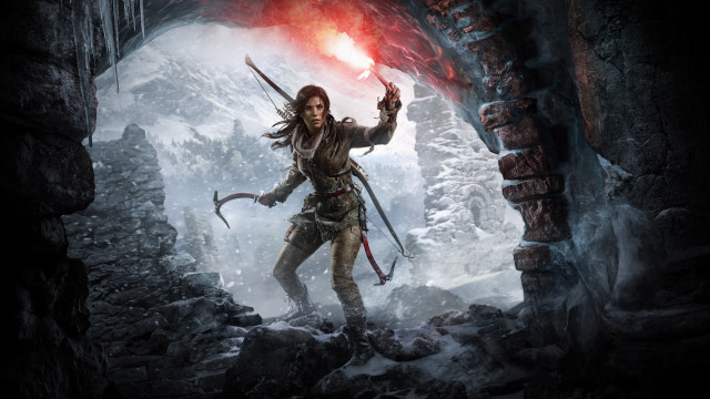 Woman sword cave red light free wallpaper - medium preview image