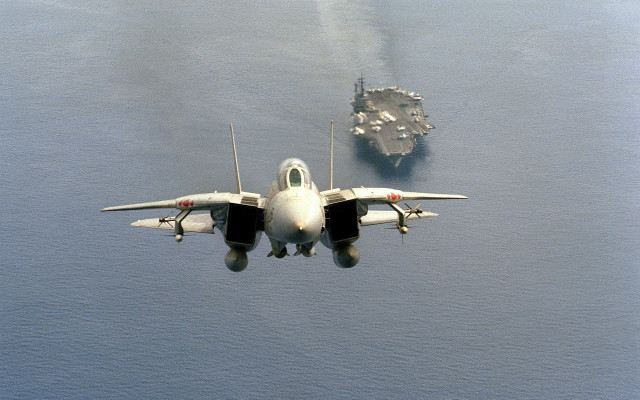 Fighter jet ship ocean small free wallpaper - medium preview image