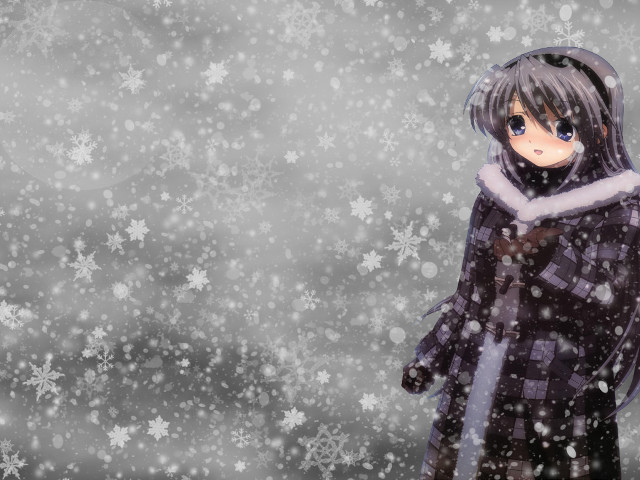 Person standing snow coat hat free wallpaper - medium preview image