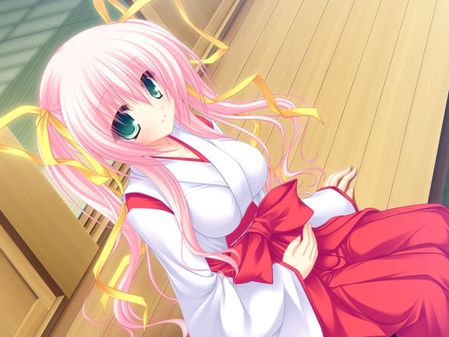 Girl pink hair red dress free wallpaper for desktop - medium preview image