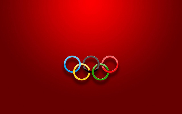 Red background olympic symbol digital free wallpaper - medium preview image
