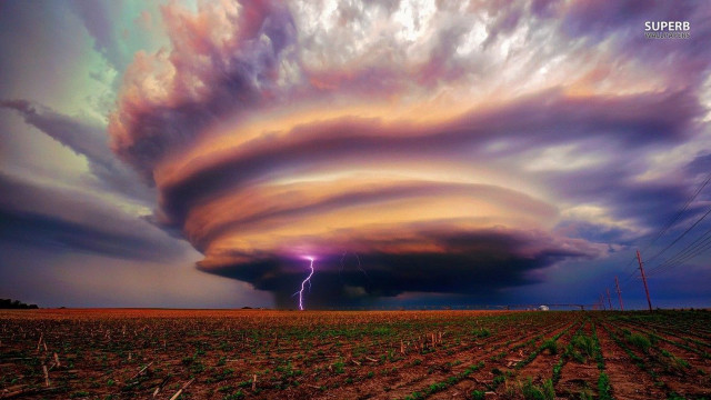 Storm cloud field lightning purple free wallpaper - medium preview image