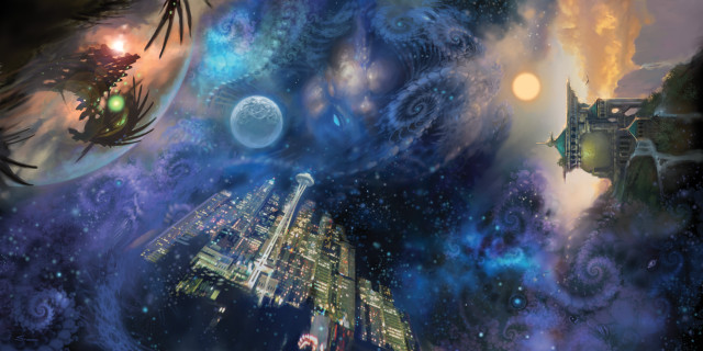 Space station galaxy city distant free wallpaper - medium preview image