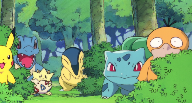 Pokemon group woods trees bushes free wallpaper - medium preview image