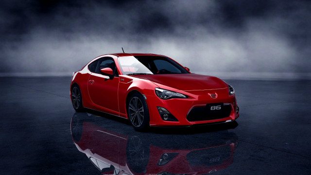 Red sports car fog backlit free wallpaper - medium preview image