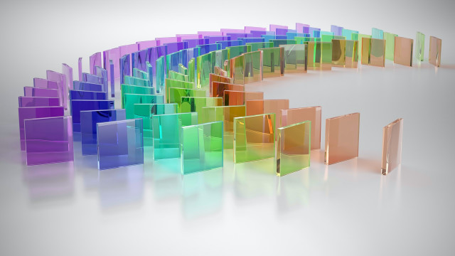 Rainbow colored spiral books white free wallpaper - medium preview image