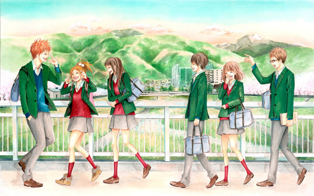Group people walking street mountain free wallpaper - medium preview image