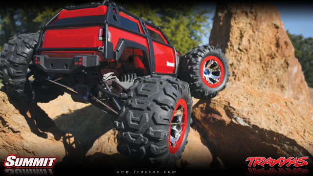 Red truck rock trees background free wallpaper - medium preview image