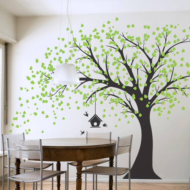 Dining room tree birdhouse green free wallpaper - medium preview image