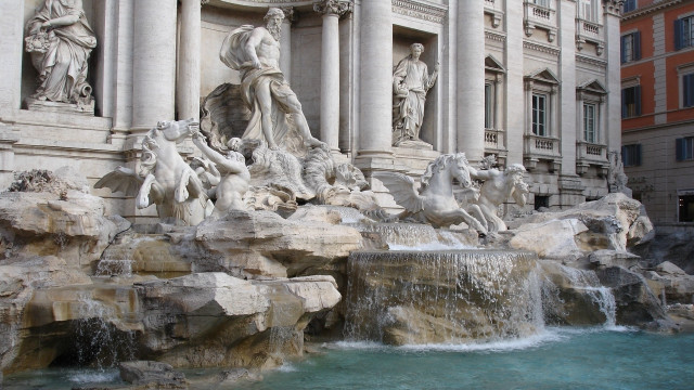 Fountain statues building columns water free wallpaper - medium preview image
