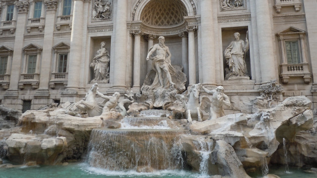 Fountain statues building clock side free wallpaper - medium preview image