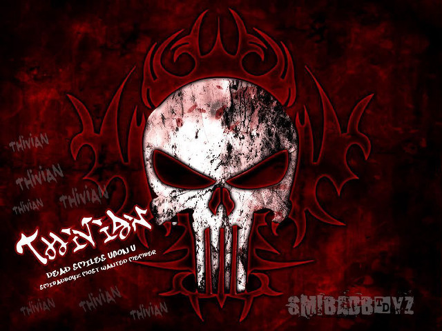 Skull red background black white #2 free wallpaper - medium preview image