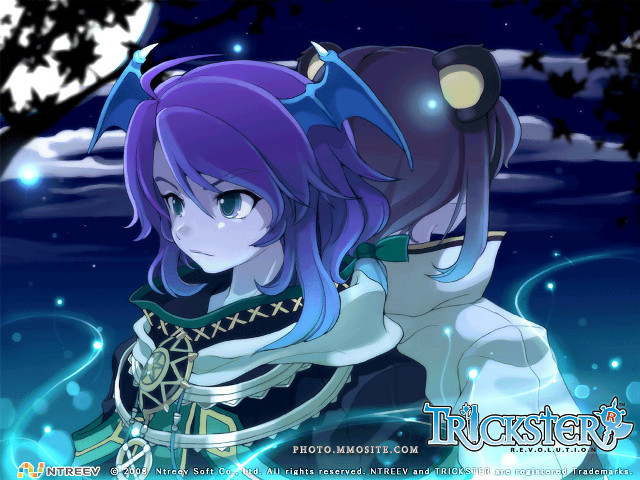 Purple hair girl sword fullmoon free wallpaper - medium preview image