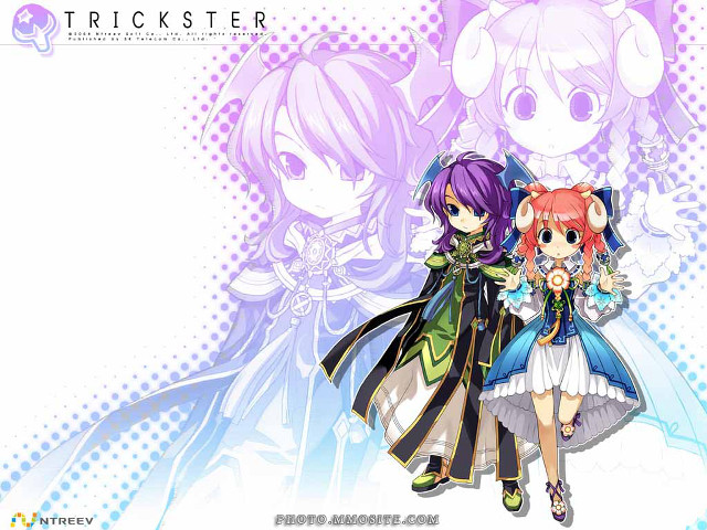 Anime girls purple blue background free wallpaper - medium preview image
