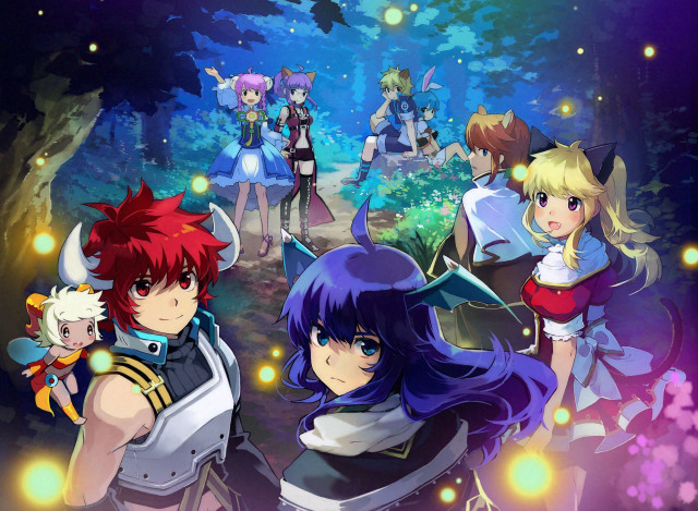 Anime characters forest lights stars free wallpaper - medium preview image