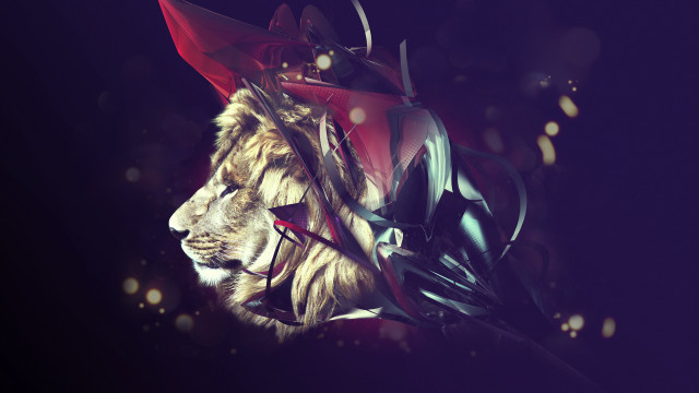 Lion helmet sword purple dark free wallpaper - medium preview image